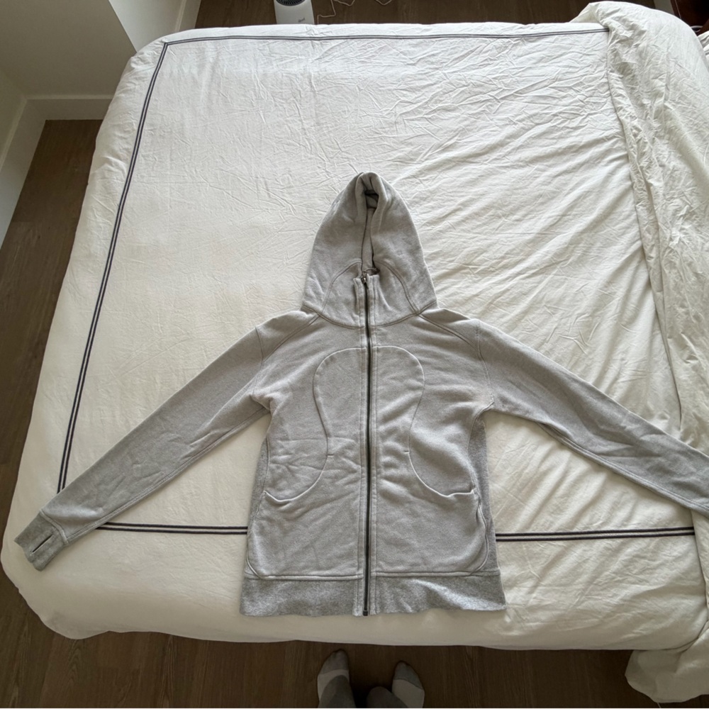 Light Gray Full-Zip Hoodie